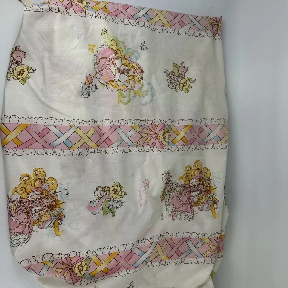 Vintage Lady Lovely Locks Twin Fitted Bed Sheet Pixietails 1986 Kids Bedding